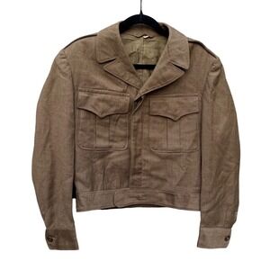 VTG WW2 1940s US Army Ike Jacket Military Wool Field Coat Brown 38R Eisenhower